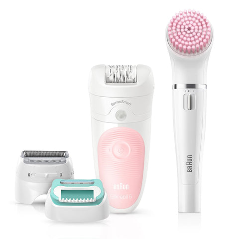 GETIT.QA- Qatar’s Best Online Shopping Website offers BRAUN SILK-EPIL SENSOSMART CORDLESS WET & DRY EPILATOR SES 5875 + FACE SPA BRUSH at the lowest price in Qatar. Free Shipping & COD Available!