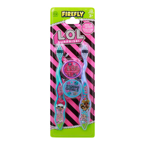 GETIT.QA- Qatar’s Best Online Shopping Website offers FIREFLY LOL SURPRISE TOOTHBRUSH AND CAP SOFT 2 PCS at the lowest price in Qatar. Free Shipping & COD Available!