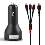 GETIT.QA- Qatar’s Best Online Shopping Website offers TRANDS DUAL PORT CAR CHARGER WITH 3 IN 1 CABLE at the lowest price in Qatar. Free Shipping & COD Available!