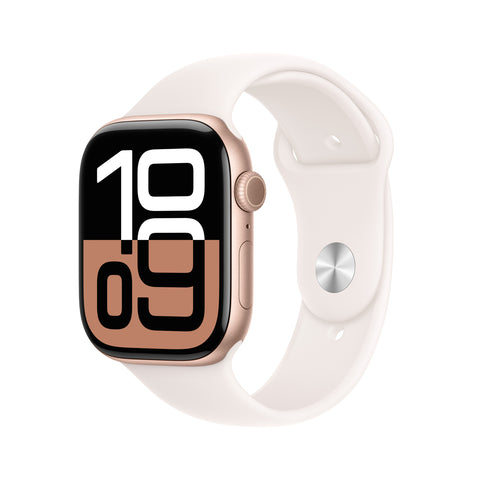 GETIT.QA- Qatar’s Best Online Shopping Website offers PRE-ORDER APPLE WATCH SERIES 10 GPS, 46 MM ROSE GOLD ALUMINIUM CASE WITH LIGHT BLUSH SPORT BAND - S/M, MWWT3QA/A at the lowest price in Qatar. Free Shipping & COD Available!