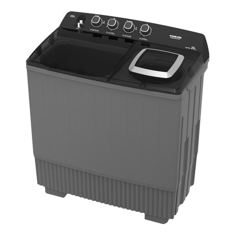 GETIT.QA- Qatar’s Best Online Shopping Website offers NIKAI TOP LOAD SEMI AUTOMATIC WASHING MACHINE, 20 KG, BLACK, NWM2000SPN23 at the lowest price in Qatar. Free Shipping & COD Available!