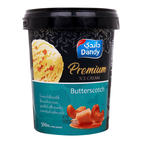 GETIT.QA- Qatar’s Best Online Shopping Website offers DANDY PREMIUM BUTTER SCOTCH ICE CREAM-- 500 ML at the lowest price in Qatar. Free Shipping & COD Available!