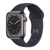 GETIT.QA- Qatar’s Best Online Shopping Website offers APPLE WATCH SERIES 8 GPS + CELLULAR, 41 MM, GRAPHITE STAINLESS STEEL CASE WITH MIDNIGHT SPORT BAND, REGULAR at the lowest price in Qatar. Free Shipping & COD Available!