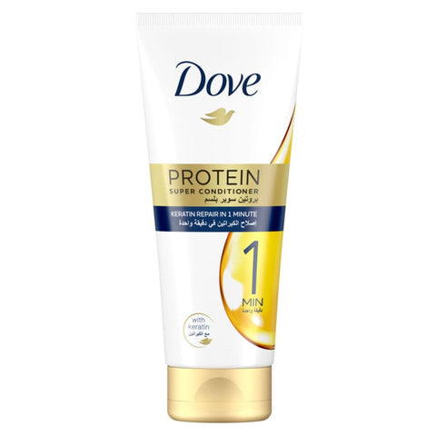 GETIT.QA- Qatar’s Best Online Shopping Website offers DOVE PROTEIN SUPER CONDITIONER KERATIN REPAIR IN 1 MINUTE 180 ML at the lowest price in Qatar. Free Shipping & COD Available!