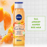 GETIT.QA- Qatar’s Best Online Shopping Website offers NIVEA FRESH BLENDS REFRESHING SHOWER GEL APRICOT MANGO RICE MILK 300 ML at the lowest price in Qatar. Free Shipping & COD Available!