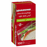 GETIT.QA- Qatar’s Best Online Shopping Website offers DIAMOND ULTRA STONG ZIPPER SANDWICH BAGS OXO-BIODEGRADABLE SIZE 16.5 X 14.9 CM 100 PCS at the lowest price in Qatar. Free Shipping & COD Available!