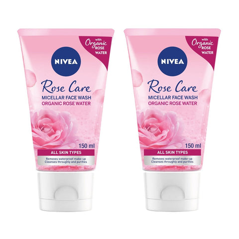 GETIT.QA- Qatar’s Best Online Shopping Website offers NIVEA FACE WASH MICELLAR ROSE CARE WITH ORGANIC ROSE VALUE PACK 2 X 150 ML at the lowest price in Qatar. Free Shipping & COD Available!