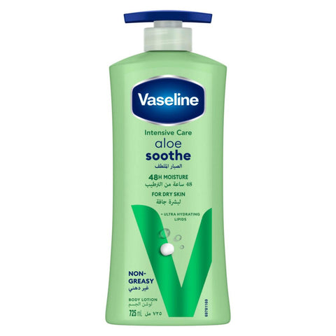 GETIT.QA- Qatar’s Best Online Shopping Website offers VASELINE INTENSIVE CARE ALOE SOOTHE BODY LOTION 725 ML at the lowest price in Qatar. Free Shipping & COD Available!