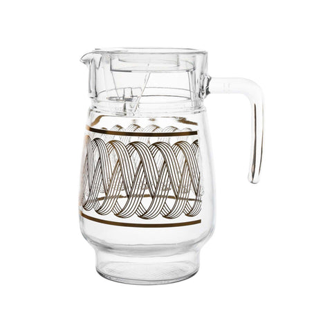 GETIT.QA- Qatar’s Best Online Shopping Website offers CRYSTAL DROPS GLASS WATER JUG-- GOLDEN DESIGN-- P13005-M4 at the lowest price in Qatar. Free Shipping & COD Available!