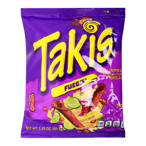 GETIT.QA- Qatar’s Best Online Shopping Website offers TAKIS FUEGO HOT CHILI PEPPER & LIME TORTILLA CHIPS ARTIFICIALLY FLAVOURED 92.3 G at the lowest price in Qatar. Free Shipping & COD Available!