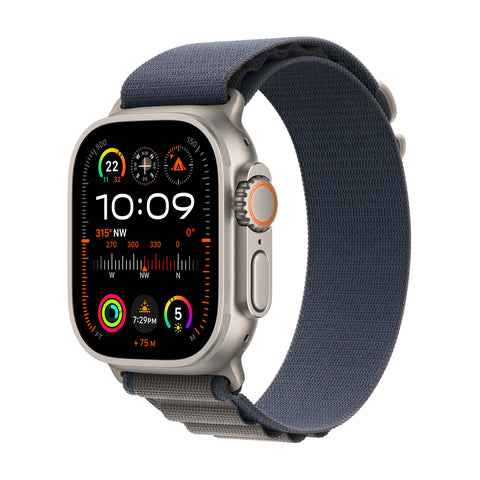 GETIT.QA- Qatar’s Best Online Shopping Website offers APPLE WATCH ULTRA 2 GPS + CELLULAR, TITANIUM CASE WITH BLUE ALPINE LOOP, 49 MM, MEDIUM, MREP3AE/A at the lowest price in Qatar. Free Shipping & COD Available!