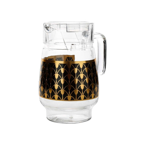 GETIT.QA- Qatar’s Best Online Shopping Website offers CRYSTAL DROPS GLASS WATER JUG-- GOLDEN DESIGN-- P13005-G1 at the lowest price in Qatar. Free Shipping & COD Available!