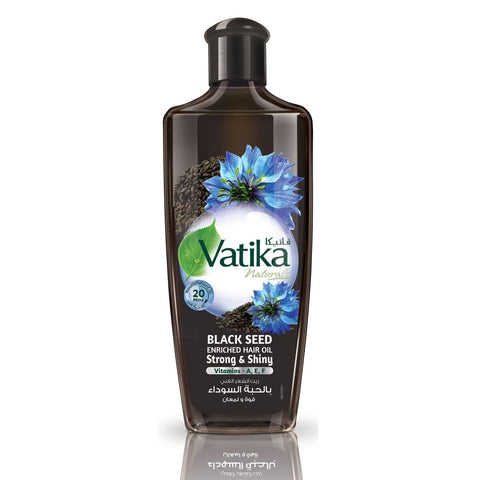 GETIT.QA- Qatar’s Best Online Shopping Website offers VATIKA NATURALS BLACK SEED ENRICHED HAIR OIL STRONG & SHINY 200 ML at the lowest price in Qatar. Free Shipping & COD Available!