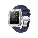 GETIT.QA- Qatar’s Best Online Shopping Website offers SWISS MILITARY SMART WATCH ALPS2,GUN METALFRAME AND DARK BLUE SLICION STRAP,SQUARE FACE at the lowest price in Qatar. Free Shipping & COD Available!