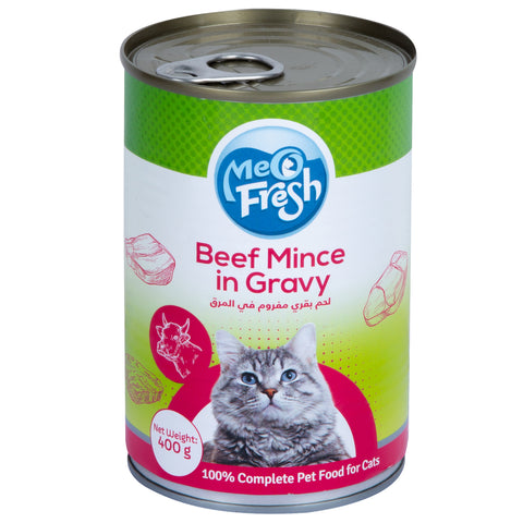 GETIT.QA- Qatar’s Best Online Shopping Website offers MEO FRESH BEEF MINCE IN GRAVY CATFOOD 400 G at the lowest price in Qatar. Free Shipping & COD Available!