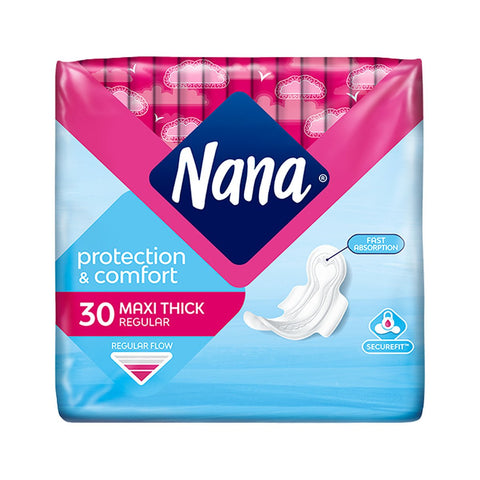 GETIT.QA- Qatar’s Best Online Shopping Website offers NANA MAXI THICK NORMAL PADS WITH WINGS 30 PCS at the lowest price in Qatar. Free Shipping & COD Available!