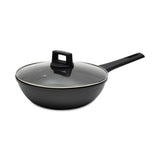 Chefline Die Cast Aluminium Wok Pan with Lid, 28 cm, KSCG28 - GETIT.QA
