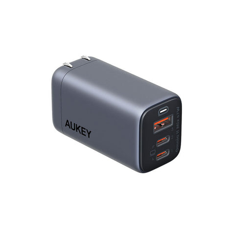 GETIT.QA- Qatar’s Best Online Shopping Website offers AUKEY VOLTAPEX II MIX 67W UFCS 3-PORT GAN WALL CHARGER, PA-B6U at the lowest price in Qatar. Free Shipping & COD Available!