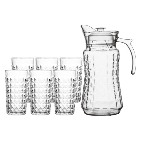 GETIT.QA- Qatar’s Best Online Shopping Website offers DELI GLASS WATER SET 7PCS YZH-33-L7 at the lowest price in Qatar. Free Shipping & COD Available!