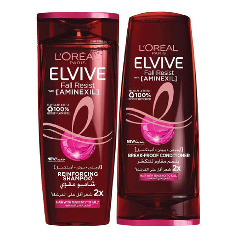 GETIT.QA- Qatar’s Best Online Shopping Website offers L'OREAL PARIS ELVIVE FULL RESIST REINFORCING SHAMPOO 400 ML + CONDITIONER 360 ML at the lowest price in Qatar. Free Shipping & COD Available!