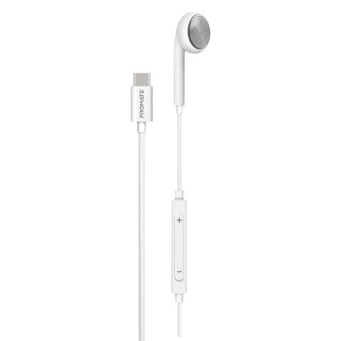 GETIT.QA- Qatar’s Best Online Shopping Website offers PROMATE ERGONOMIC IN-EAR USB-C WIRED MONO EARPHONE LINGO-C WHITE at the lowest price in Qatar. Free Shipping & COD Available!