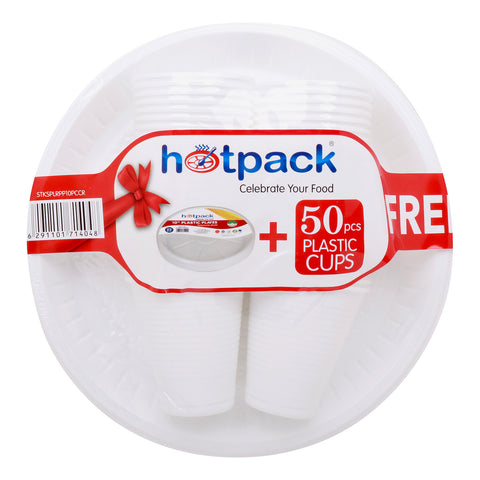 GETIT.QA- Qatar’s Best Online Shopping Website offers HOTPACK PLASTIC PLATES 10 INCH 25 PCS + PLASTIC CUPS 50 PCS at the lowest price in Qatar. Free Shipping & COD Available!