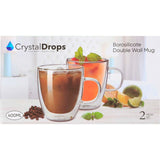 GETIT.QA- Qatar’s Best Online Shopping Website offers CRYSTAL DROPS BOROSILICATE DOUBLE WALL MUG SET-- 400 ML-- 2 PCS-- 201982 at the lowest price in Qatar. Free Shipping & COD Available!