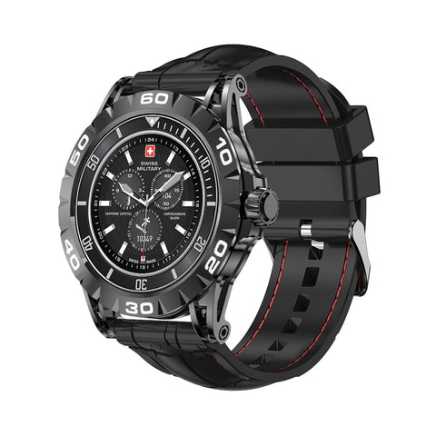 GETIT.QA- Qatar’s Best Online Shopping Website offers SWISS MILITARY DOM2 SMART WATCH BLACKFACE WITH BLACK SILICON STRAP at the lowest price in Qatar. Free Shipping & COD Available!