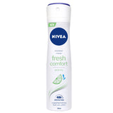 GETIT.QA- Qatar’s Best Online Shopping Website offers NIVEA DEODORANT SPRAY FOR WOMEN FRESH COMFORT 150 ML at the lowest price in Qatar. Free Shipping & COD Available!