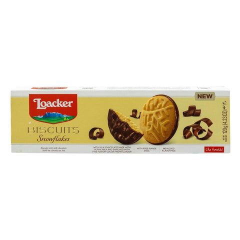 GETIT.QA- Qatar’s Best Online Shopping Website offers LOACKER SNOWFLAKES BISCUIT WITH MILK CHOCOLATE 120 G at the lowest price in Qatar. Free Shipping & COD Available!