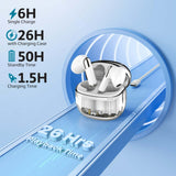 GETIT.QA- Qatar’s Best Online Shopping Website offers PROMATE TRANSPODS HD TRANSPARENT TWS EARBUDS WITH MIC, WHITE at the lowest price in Qatar. Free Shipping & COD Available!