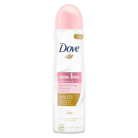 GETIT.QA- Qatar’s Best Online Shopping Website offers DOVE EVEN TONE REJUVENATING BLOSSOM DEO SPRAY FOR WOMEN 150 ML at the lowest price in Qatar. Free Shipping & COD Available!