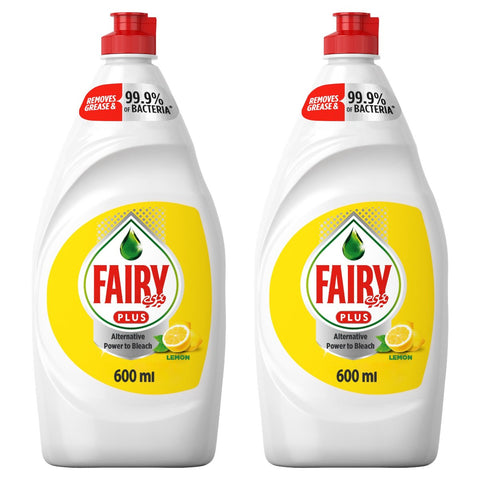 GETIT.QA- Qatar’s Best Online Shopping Website offers FAIRY PLUS LEMON DISHWASHING LIQUID SOAP WITH ALTERNATIVE POWER TO BLEACH VALUE PACK 2 X 600 ML at the lowest price in Qatar. Free Shipping & COD Available!