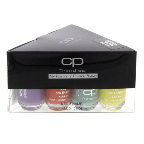 GETIT.QA- Qatar’s Best Online Shopping Website offers CP TRENDIES NAIL POLISH ASSORTED 4ML X 10 PCS at the lowest price in Qatar. Free Shipping & COD Available!