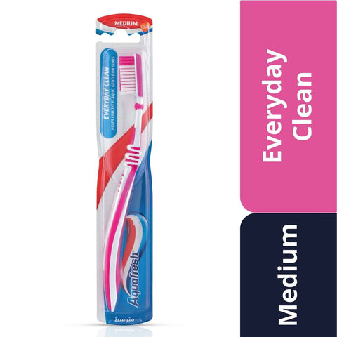 GETIT.QA- Qatar’s Best Online Shopping Website offers AQUAFRESH EVERYDAY CLEAN TOOTHBRUSH MEDIUM ASSORTED COLOR 1 PC at the lowest price in Qatar. Free Shipping & COD Available!