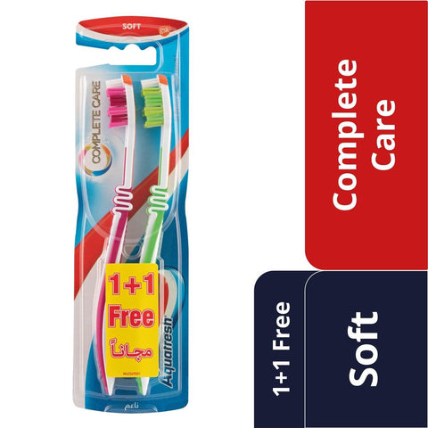 GETIT.QA- Qatar’s Best Online Shopping Website offers AQUAFRESH COMPLETE CARE TOOTHBRUSH SOFT ASSORTED COLOR 2 PCS at the lowest price in Qatar. Free Shipping & COD Available!