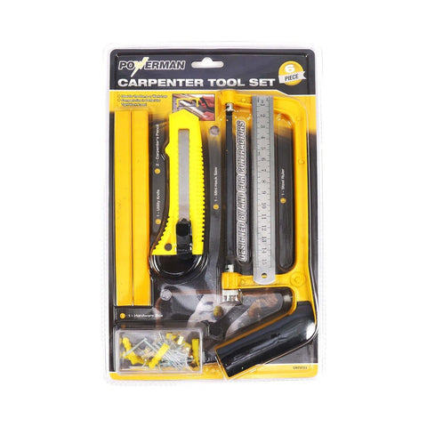 GETIT.QA- Qatar’s Best Online Shopping Website offers POWERMAN CARPENTER TOOL SET 6PCS DR-73153 at the lowest price in Qatar. Free Shipping & COD Available!