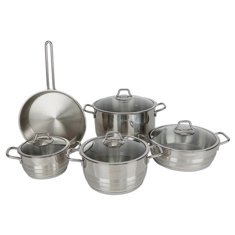 GETIT.QA- Qatar’s Best Online Shopping Website offers VIVALDI STAINLESS STEEL COOKWARE SET ASTER PLUS 9PCS at the lowest price in Qatar. Free Shipping & COD Available!