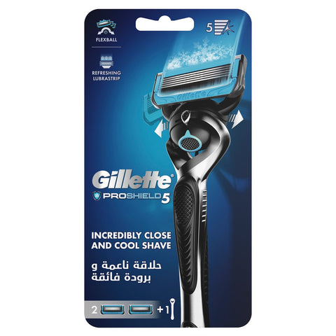 GETIT.QA- Qatar’s Best Online Shopping Website offers GILLETTE FUSION PROSHIELD 5 CHILL MEN'S RAZOR 1 HANDLE + 2 BLADES at the lowest price in Qatar. Free Shipping & COD Available!