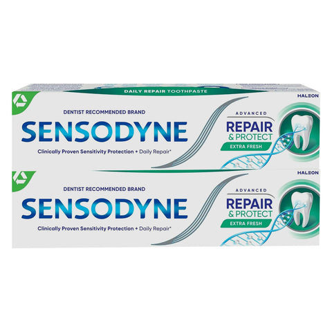 GETIT.QA- Qatar’s Best Online Shopping Website offers SENSODYNE EXTRA FRESH ADVANCED REPAIR AND PROTECT TOOTHPASTE VALUE PACK 2 X 75 ML at the lowest price in Qatar. Free Shipping & COD Available!