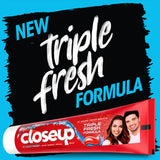 GETIT.QA- Qatar’s Best Online Shopping Website offers CLOSEUP TRIPLE FRESH FORMULA GEL TOOTHPASTE RED HOT 120 ML at the lowest price in Qatar. Free Shipping & COD Available!