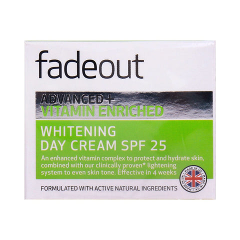 GETIT.QA- Qatar’s Best Online Shopping Website offers FADE OUT ADVANCED+ VITAMIN ENRICHED WHITENING DAY CREAM SPF 25 50 ML at the lowest price in Qatar. Free Shipping & COD Available!