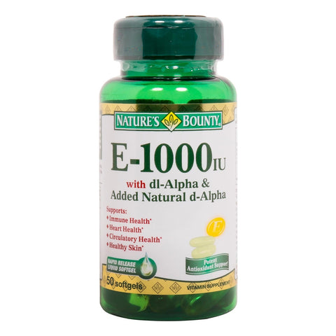 GETIT.QA- Qatar’s Best Online Shopping Website offers NATURE'S BOUNTY VITAMIN E-1000 IU 50PCS at the lowest price in Qatar. Free Shipping & COD Available!