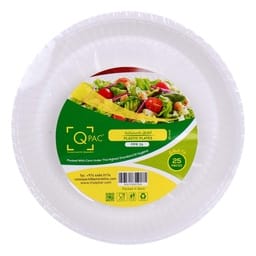 QPac Plastic Plates 10 Inch 25 pcs
