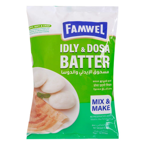 Famwel Idly & Dosa Batter Mix & Make 1 kg - GETIT.QA