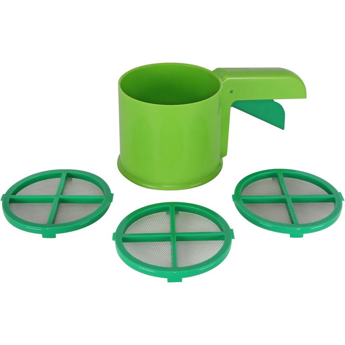 Sifter Colored GETIT.QA | CHEFLINE FLOUR SIFTER 3IN1 ASSORTED COLOR | COD available
