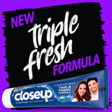 GETIT.QA- Qatar’s Best Online Shopping Website offers CLOSEUP TRIPLE FRESH FORMULA COOL BREEZE GEL TOOTHPASTE 120 ML at the lowest price in Qatar. Free Shipping & COD Available!