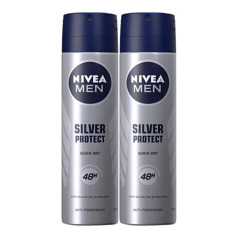 GETIT.QA- Qatar’s Best Online Shopping Website offers Nivea Men Silver Protect Anti-Perspirant Spray 2 x 150 ml at the lowest price in Qatar. Free Shipping & COD Available!