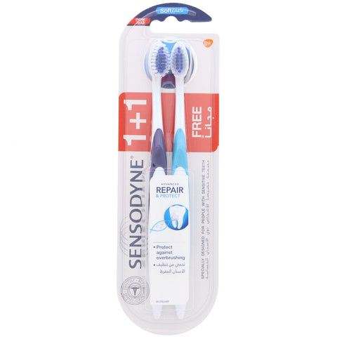 GETIT.QA- Qatar’s Best Online Shopping Website offers SENSODYNE ADVANCED REPAIR & PROTECT SOFT TOOTHBRUSH ASSORTED COLOR 2 PCS at the lowest price in Qatar. Free Shipping & COD Available!