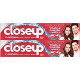 GETIT.QA- Qatar’s Best Online Shopping Website offers CLOSEUP EVER FRESH TRIPLE FRESH FORMULA RED HOT TOOTHPASTE VALUE PACK 2 X 120 G at the lowest price in Qatar. Free Shipping & COD Available!